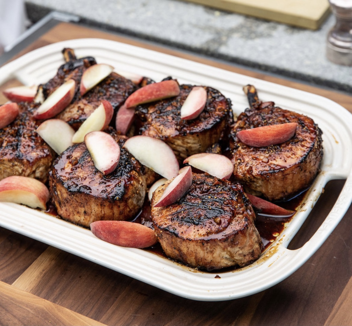 Grilled Pork Chop with Honey Garlic Glaze